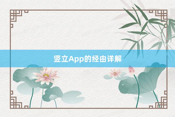 竖立App的经由详解